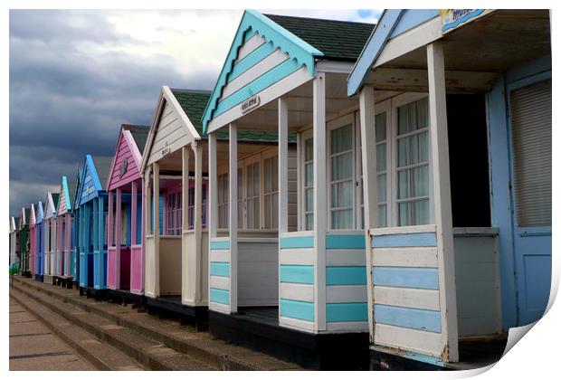 Charming Beach Huts with a View Print by Andy Evans Photos