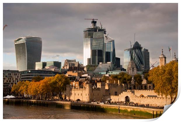 City of London Skyline Cityscape England Print by Andy Evans Photos