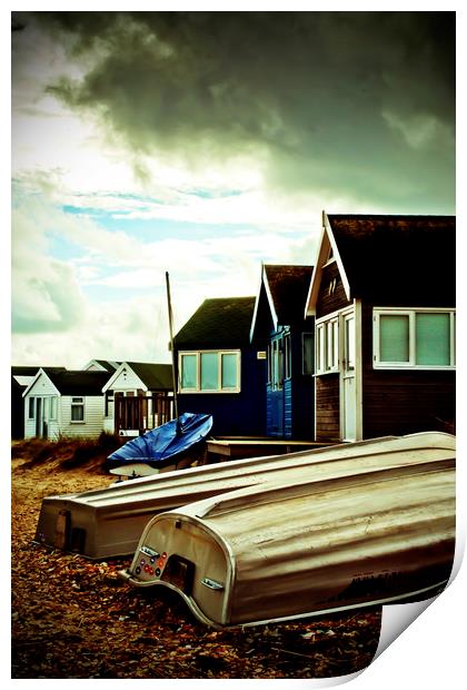 Hengistbury Head Beach Huts Bournemouth Dorset Print by Andy Evans Photos