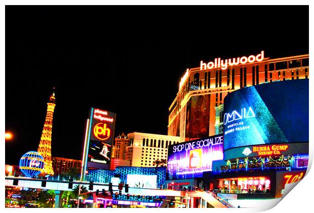 Planet Hollywood hotel Las Vegas Strip America Print by Andy Evans Photos