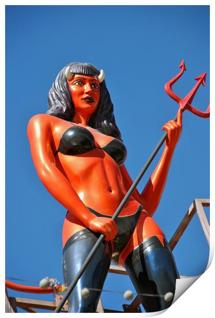 Devil Woman Las Vegas Strip America Print by Andy Evans Photos