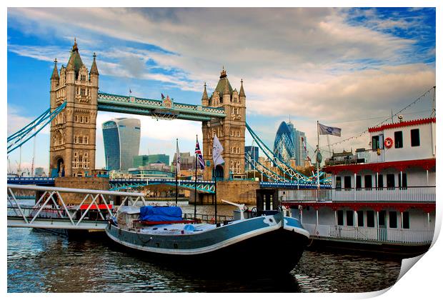 Tower Bridge River Thames London England Print by Andy Evans Photos