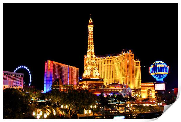 Paris Hotel Las Vegas United States of America Print by Andy Evans Photos