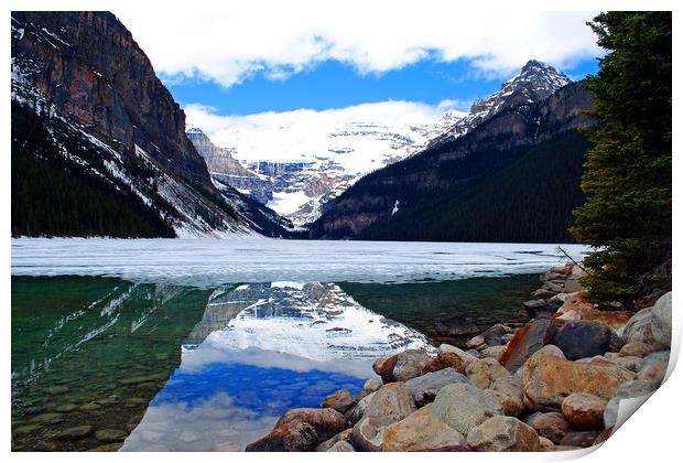 Lake Louise Victoria Glacier Alberta Canada Print by Andy Evans Photos