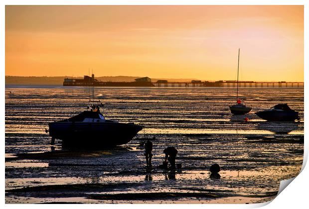 Thorpe Bay Sunset Southend on Sea Essex Print by Andy Evans Photos