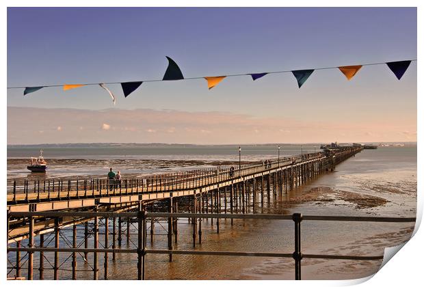 Southend on Sea Pier Beach Essex England Print by Andy Evans Photos