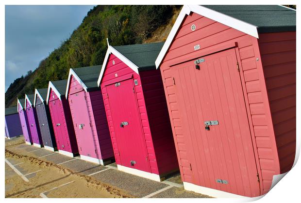 Bournemouth Beach Huts Dorset England Print by Andy Evans Photos