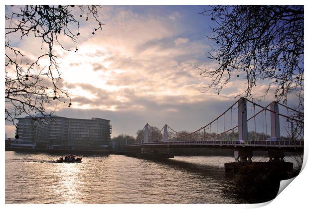 Chelsea Bridge River Thames London Print by Andy Evans Photos