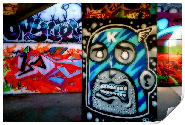 Southbank Skate Park Graffiti Street Art London Print by Andy Evans Photos