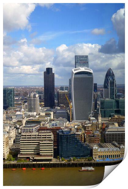 London City Skyline Cityscape England Print by Andy Evans Photos