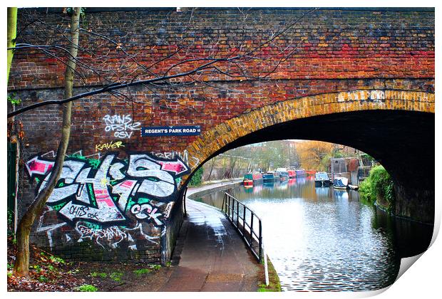 Graffiti Street Art Regent's Canal Camden London Print by Andy Evans Photos