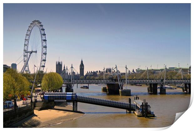 London Eye Houses of Parliament England Print by Andy Evans Photos