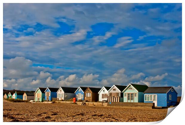 Beach Huts Hengistbury Head Dorset England Print by Andy Evans Photos