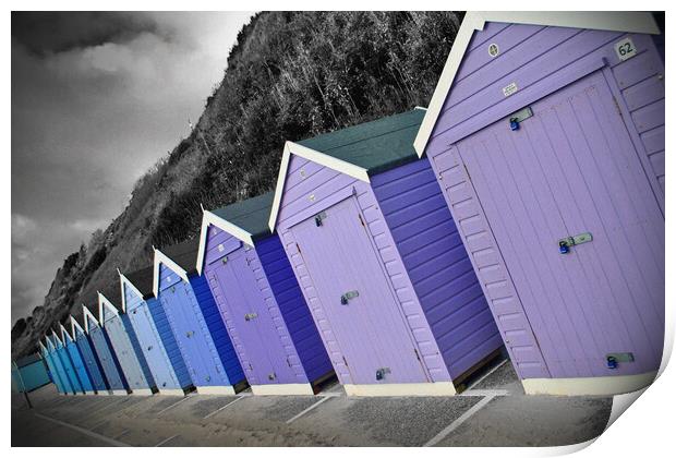 Bournemouth Beach Huts Dorset England UJ Print by Andy Evans Photos