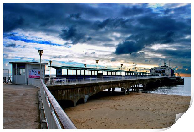 Bournemouth Pier And Beach Dorset Print by Andy Evans Photos