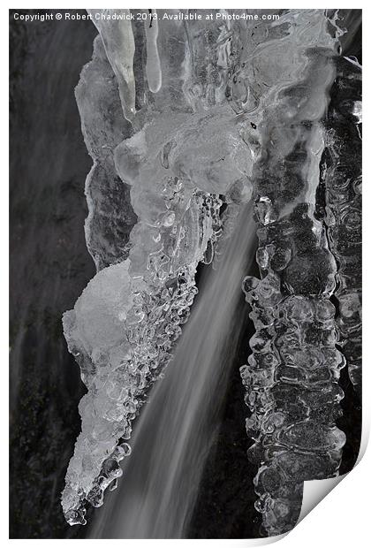 frozen waterfall Print by Robert Chadwick