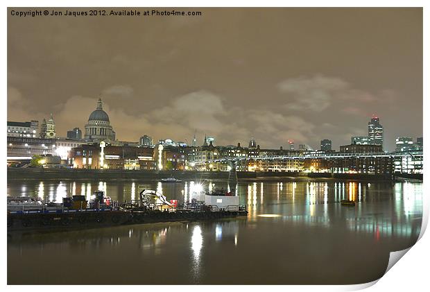 St Pauls Midnight Print by Jon Jaques