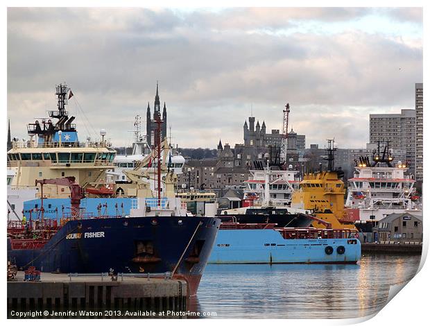 Aberdeen Harbour Print by Jennifer Henderson