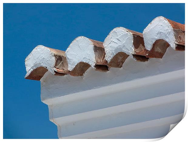 Andalucian roof tiles Print by Jennifer Henderson
