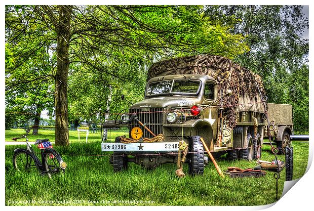 american army truck Print by clayton jordan