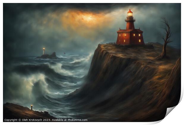 Lighthouse on the cliff II Print by Olgast 
