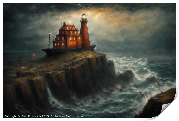 Lighthouse on the cliff III Print by Olgast 