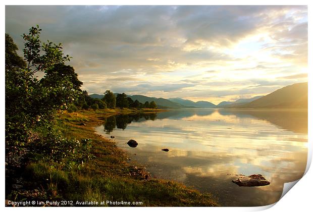 Misty loch Eil Print by Ian Purdy