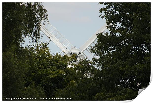 Windmill Behind The Trees Print by Will Holme