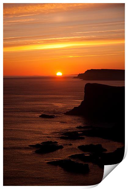 Ocean sunrise Print by Paul Martin