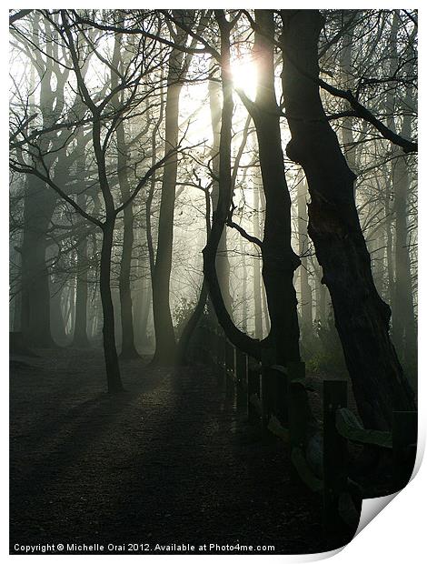 Eerie Woods Print by Michelle Orai