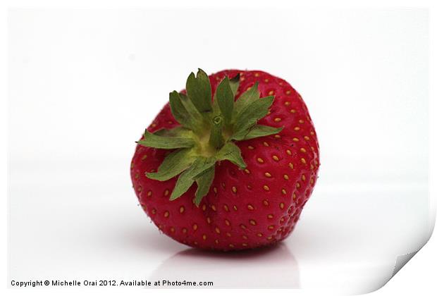 Single Strawberry Print by Michelle Orai