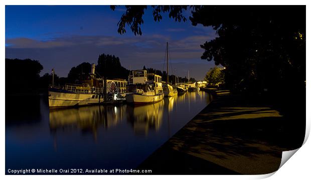 Boats at night Print by Michelle Orai