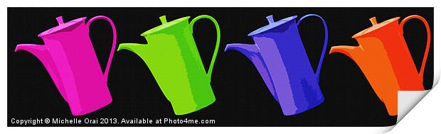 Coffee Pot colour Print by Michelle Orai