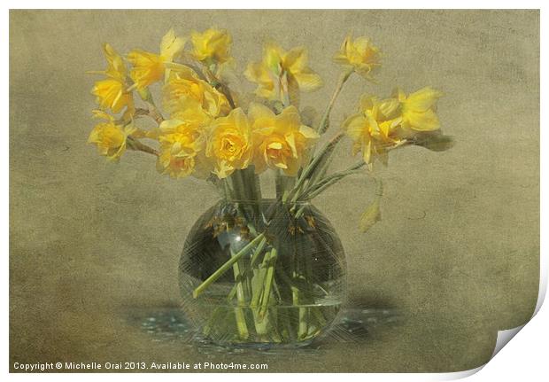 Springtime Daffodils Print by Michelle Orai