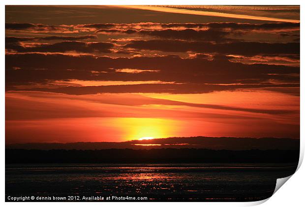 September Sunset over Breydon water Print by dennis brown