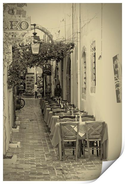 Old town Rethymno Print by Rod Ohlsson