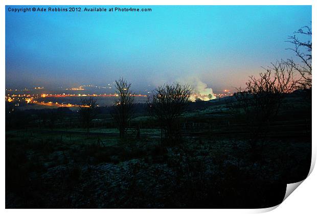 A Frosty Night Falls Over Ramsbottom Print by Ade Robbins