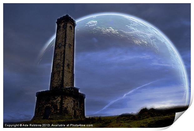 Towering Moon Print by Ade Robbins