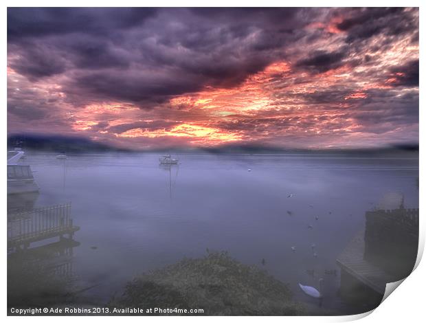 Light mist over Windermere Print by Ade Robbins