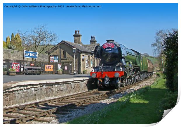 The Flying Scotsman At Oakworth Station 2 Print by Colin Williams Photography