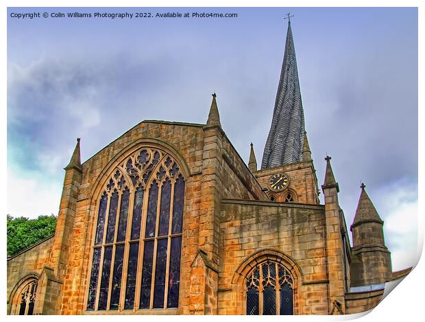 Chesterfield Crooked Spire 2 Print by Colin Williams Photography