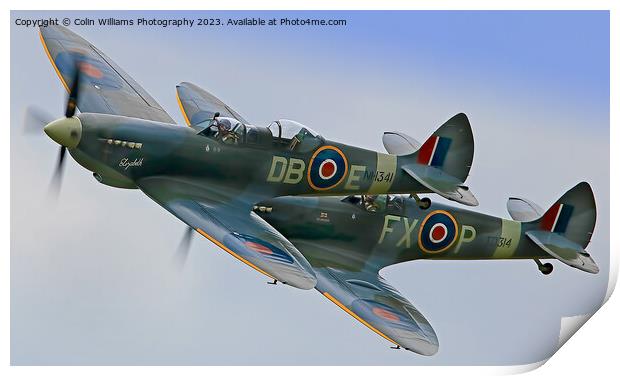 Majestic Spitfires in Flight Print by Colin Williams Photography