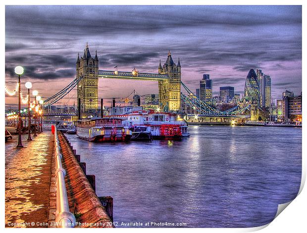 Tower Bridge From Butlers Wharf Print by Colin Williams Photography