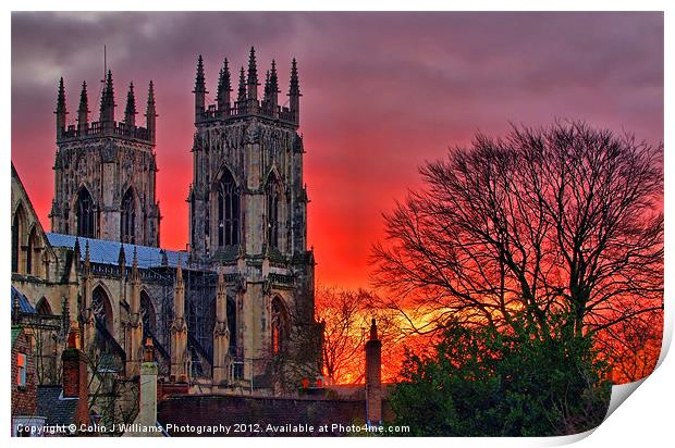 York Minster Sunset Print by Colin Williams Photography