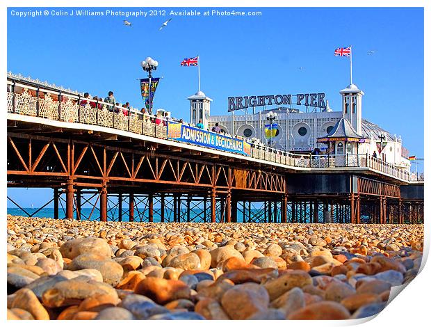 Brighton Beach And Pier Print by Colin Williams Photography