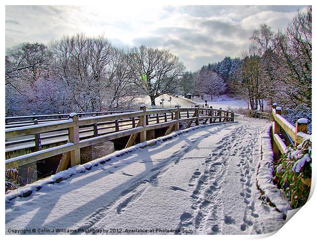 Footprints On The Bridge Print by Colin Williams Photography