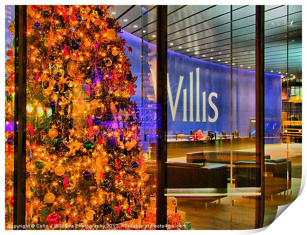 Christmas At The Willis Building London Print by Colin Williams Photography