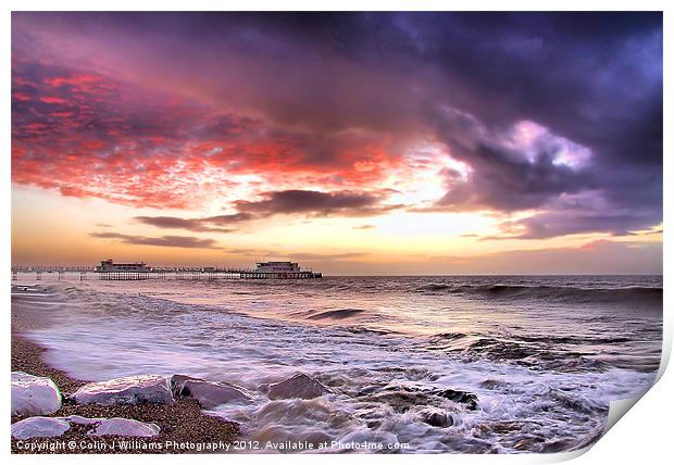 Worthing Beach Sunrise 4 Print by Colin Williams Photography