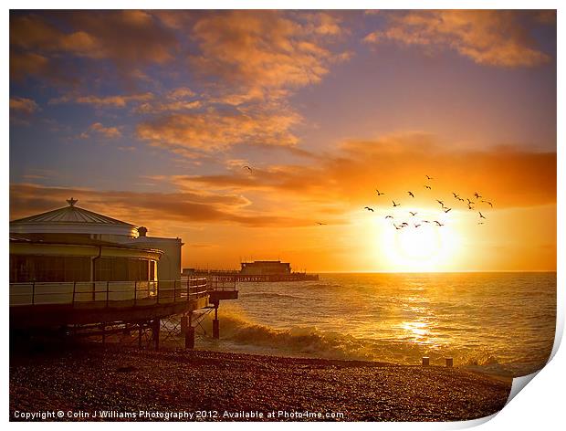 Worthing Beach Sunrise 5 Print by Colin Williams Photography