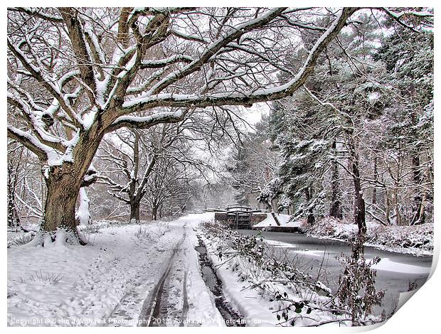 Snow On The Towpath Print by Colin Williams Photography
